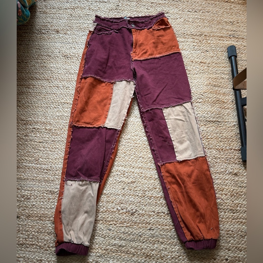Patchwork Jogger Pants - image 1